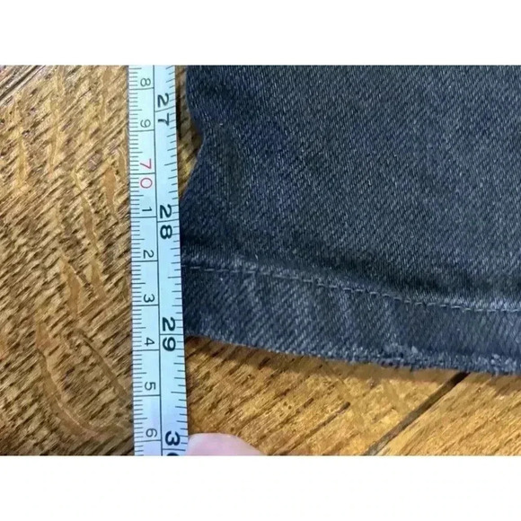 Free People Black washed Jeans Womens 27 High Rise Ripped Straight Leg - Picture 10 of 13